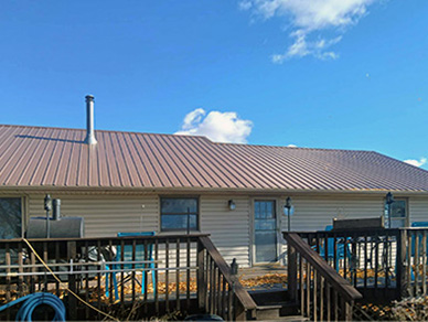 Cooper roof back of home view